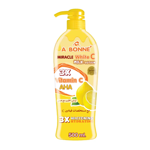 A BONNE MIRACLE WHITE C MILK LOTION Extra AHA 500ml. Orginal From Thailand