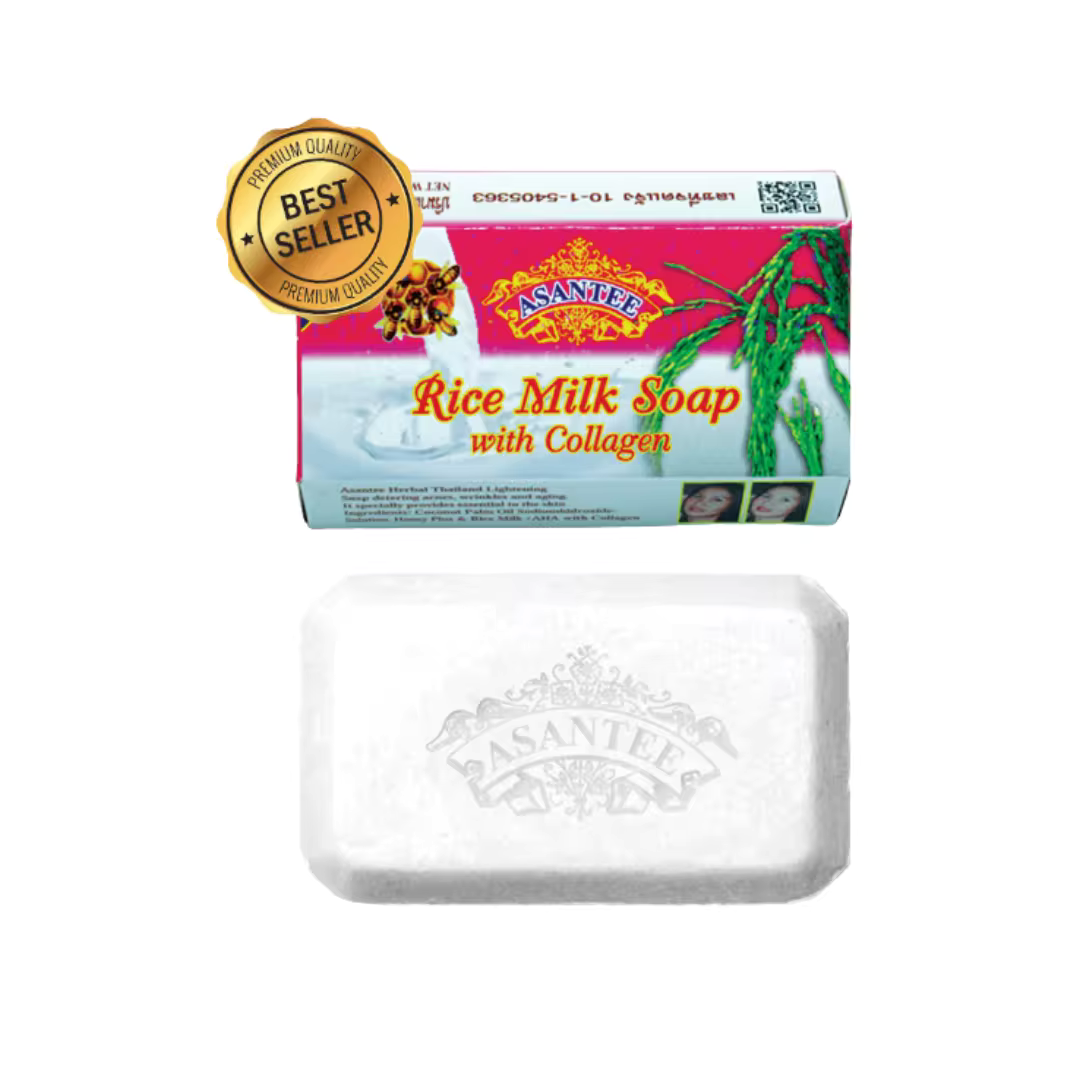 ASANTEE RICE MILK WITH HONEY SOAP. NO.576 Thailand Original Soap - 125g.