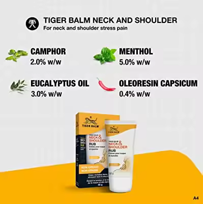 TIGER BALM NECK & SHOULDER RUB 50G From Thailand for Relieve Pain