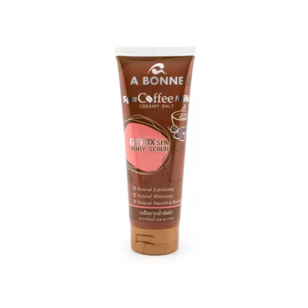 A BONNE' Coffee Spa Milk Creamy Salt Body Scrub 350G. ORIGINAL FROM THAILAND