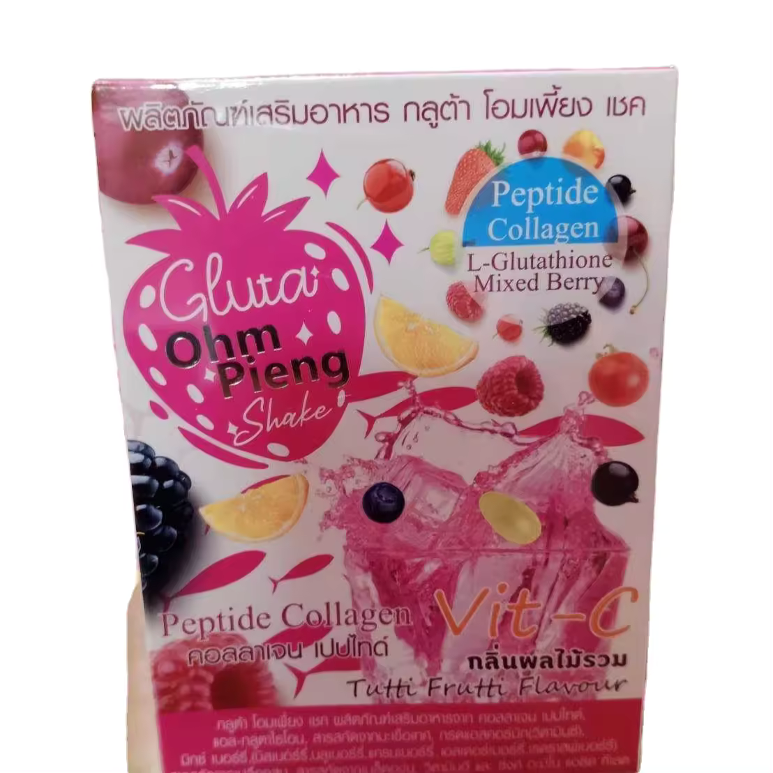Gluta Ohm Pieng Shake Vit C Net WT 1 sachet 15 grams 1 box contains 10 sachets from Thailand