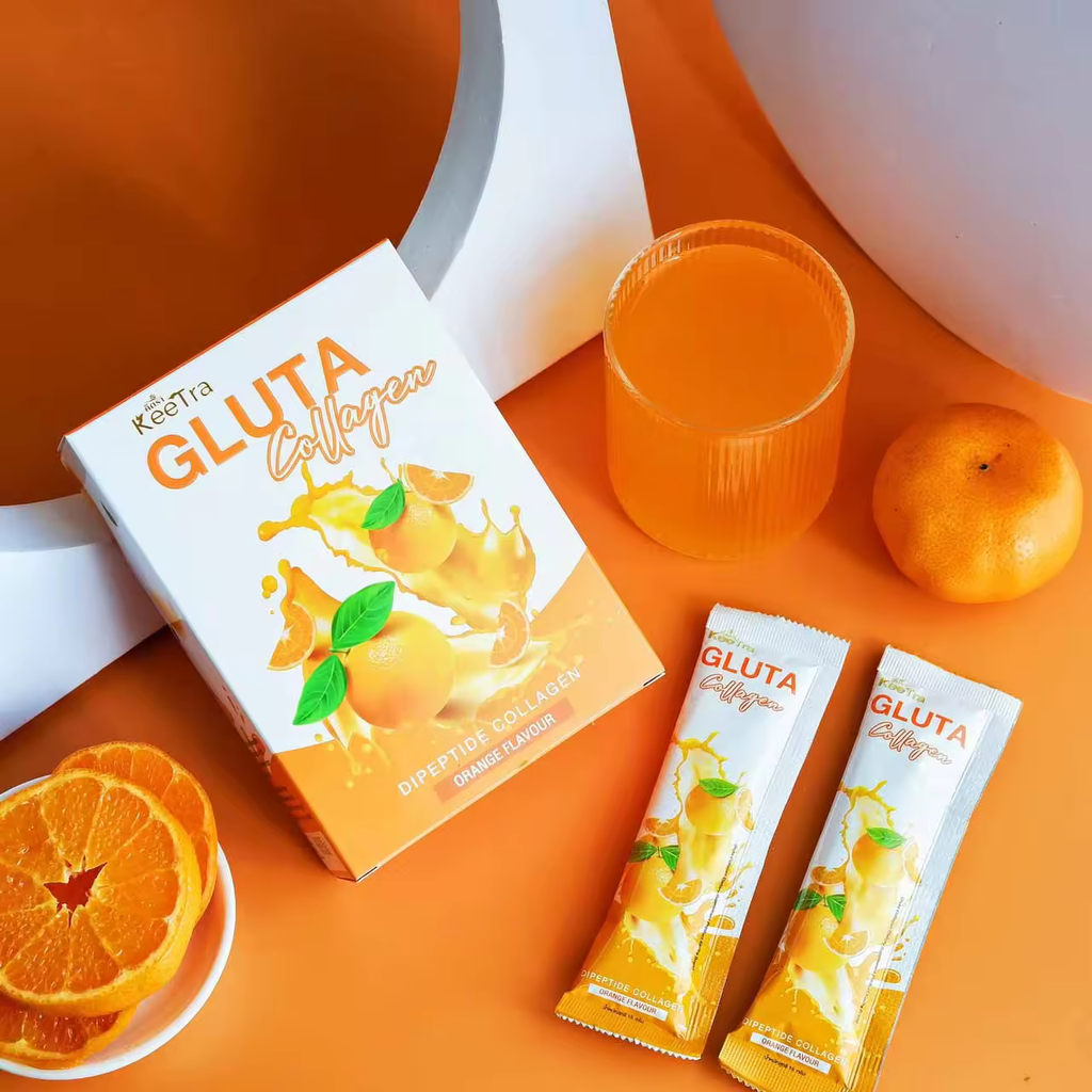Keetra Gluta Collagen Dietary Supplement Product Keetra Brand 1 carton = 52 boxes (1 box = 10 Sachets , 1 Sachet = 15g.)
