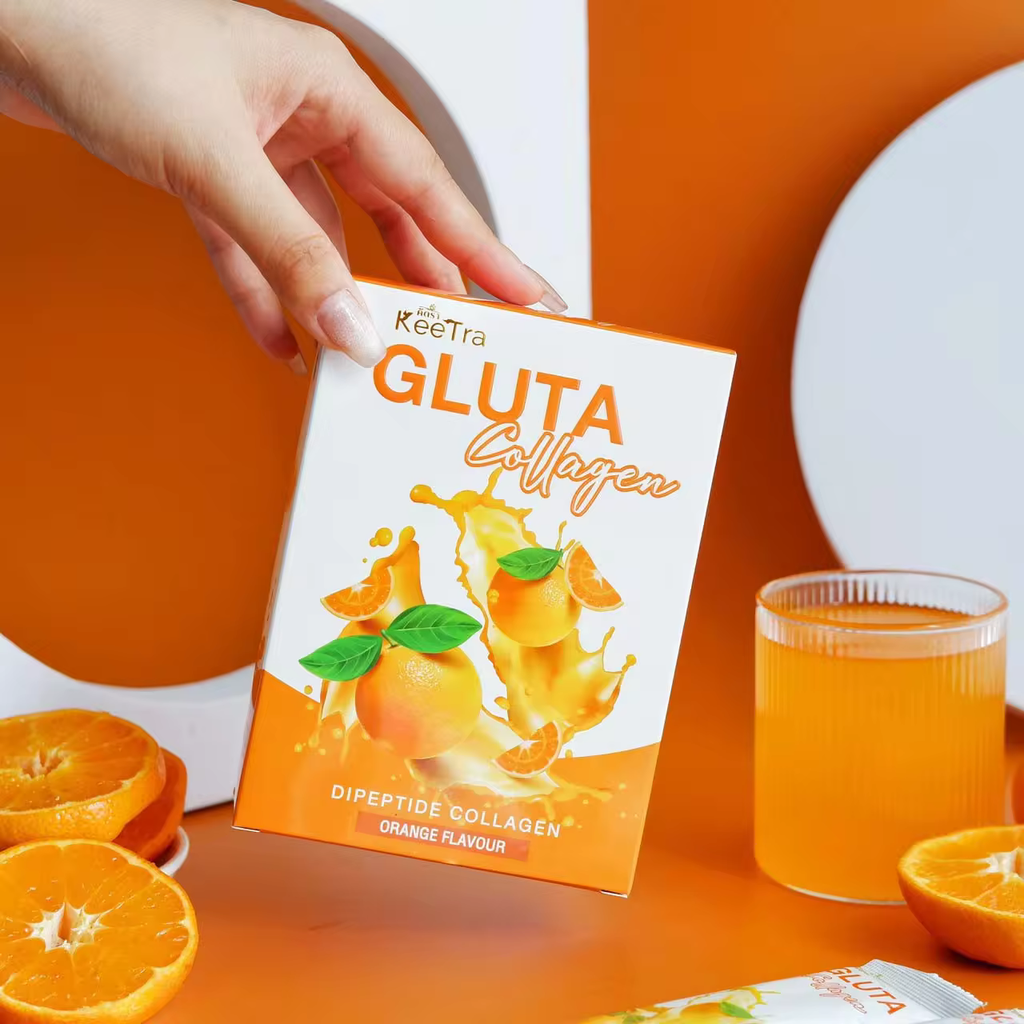 Keetra Gluta Collagen Dietary Supplement Product Keetra Brand 1 carton = 52 boxes (1 box = 10 Sachets , 1 Sachet = 15g.)