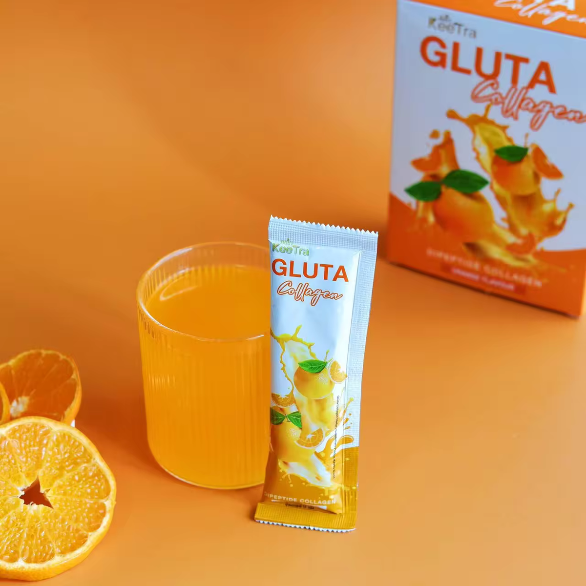 Keetra Gluta Collagen Dietary Supplement Product Keetra Brand 1 carton = 52 boxes (1 box = 10 Sachets , 1 Sachet = 15g.)