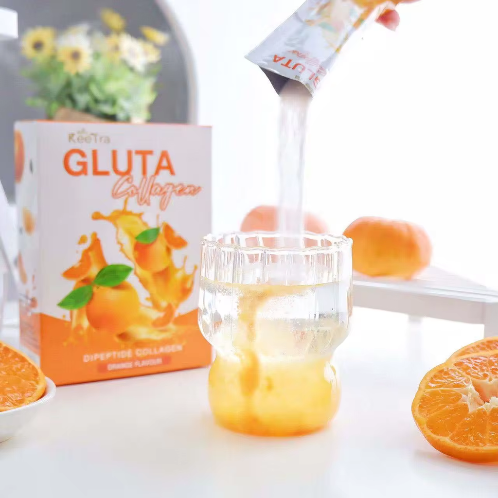 Keetra Gluta Collagen Dietary Supplement Product Keetra Brand 1 carton = 52 boxes (1 box = 10 Sachets , 1 Sachet = 15g.)