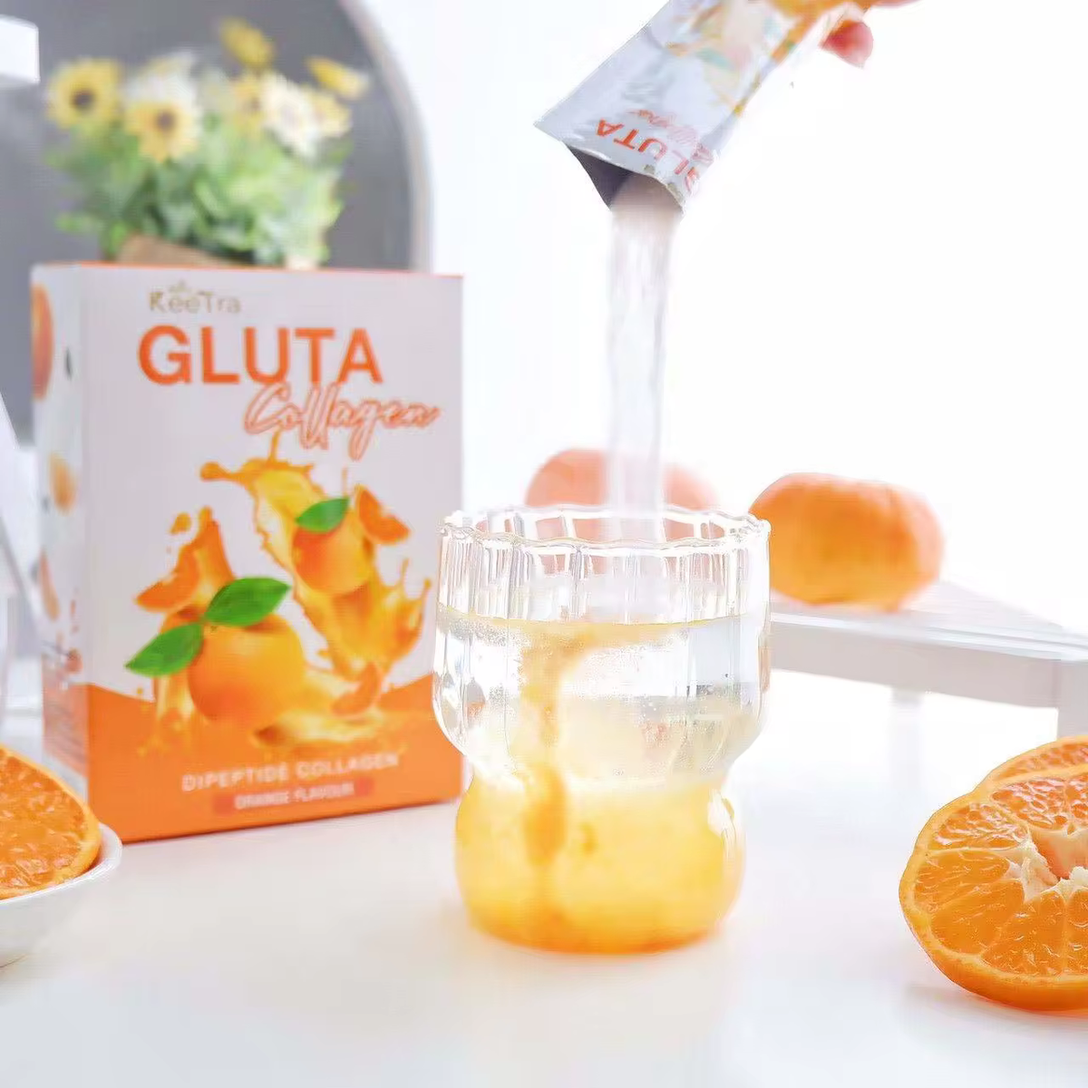 Keetra Gluta Collagen Dietary Supplement Product Keetra Brand 1 carton = 52 boxes (1 box = 10 Sachets , 1 Sachet = 15g.)