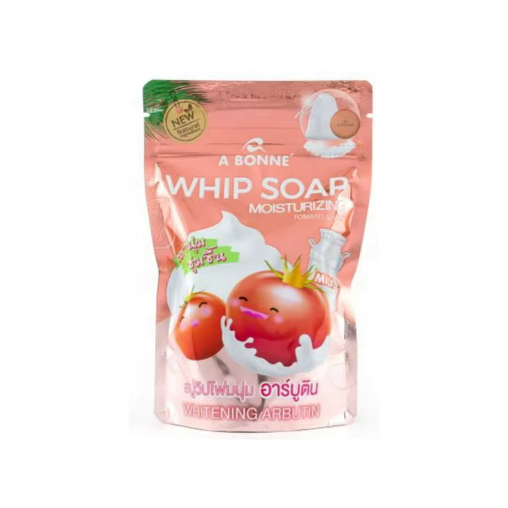 A BONNE' Tomato & Milk Whip Soap Moisturizing Whitening Arbutin 100ML ORIGINAL FROM THAILAND