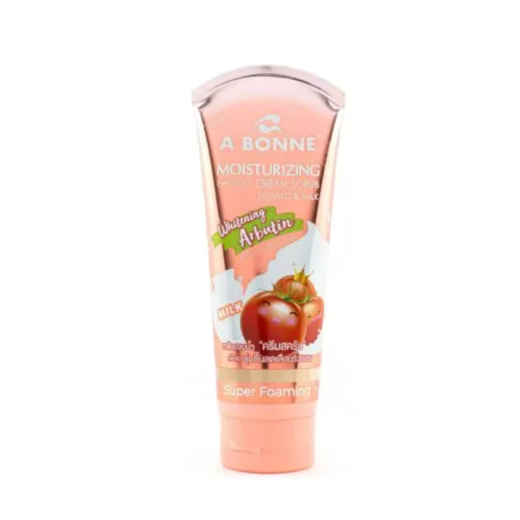 A BONNE' Moisturizing Shower Cream Scrub Tomato & Milk 350G. ORIGINAL FROM THAILAND