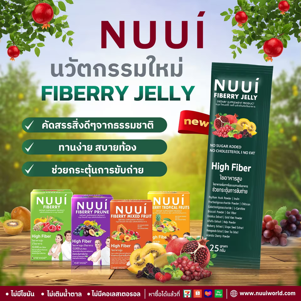 NUUI FIBERRY JELLY Mixberry and Lemon / Quantity: 1 sachet 25 grams