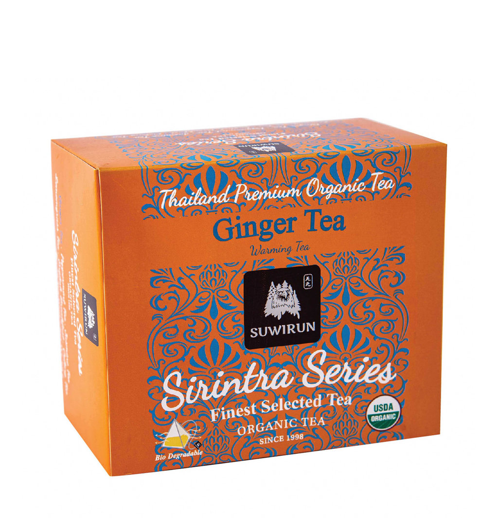 Organic Herbal Drink Beverage From Thailand Sirintra Series Premium Ginger Black Tea (30 Teabag / Box) Best Seller