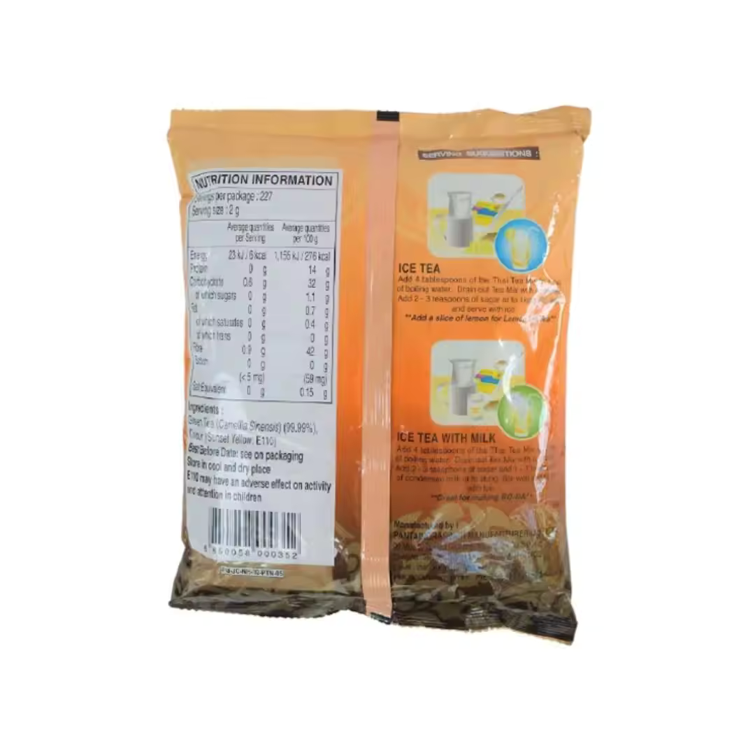 Pantai Norasingh Brand Thai Tea Beverage Mix Powder 454 Grams Brand for Thai Iced Tea Drink Organic Herbal Drink