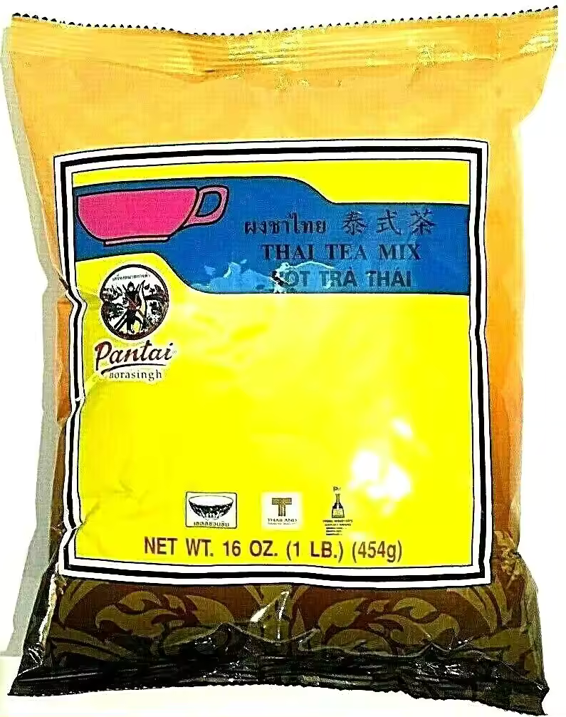 Pantai Norasingh Brand Thai Tea Beverage Mix Powder 454 Grams Brand for Thai Iced Tea Drink Organic Herbal Drink