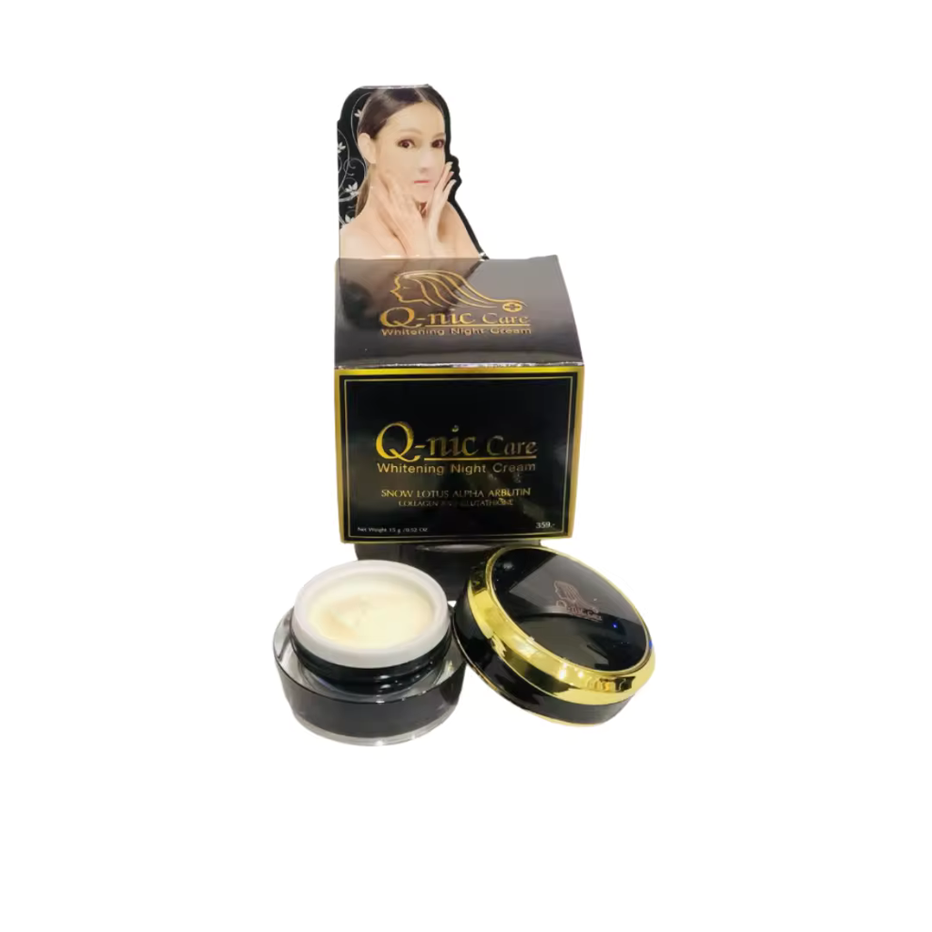 Q-Nic Care Whitening Night Cream Moisturizers Freckles Firming Brightening 15g