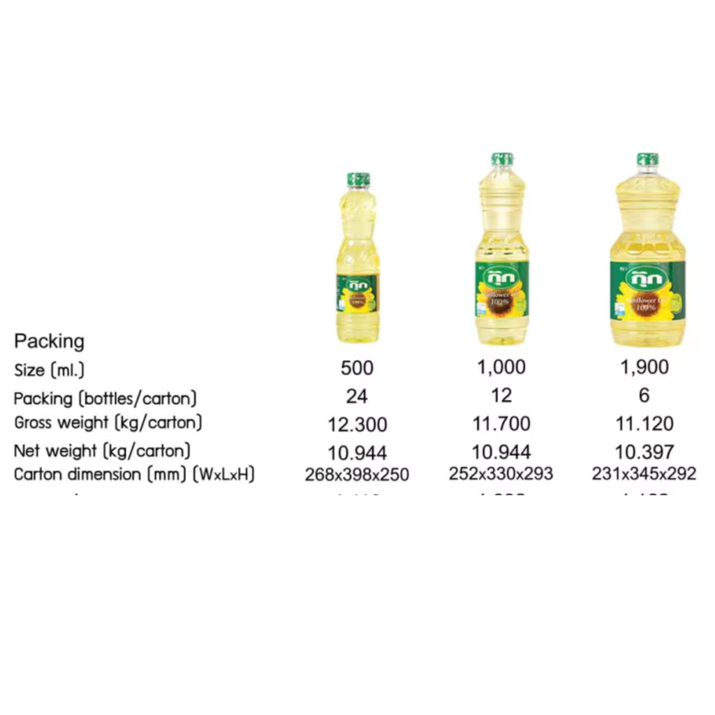 Refined Sunflower Oil The Best Seller of Thailand o.5 L.