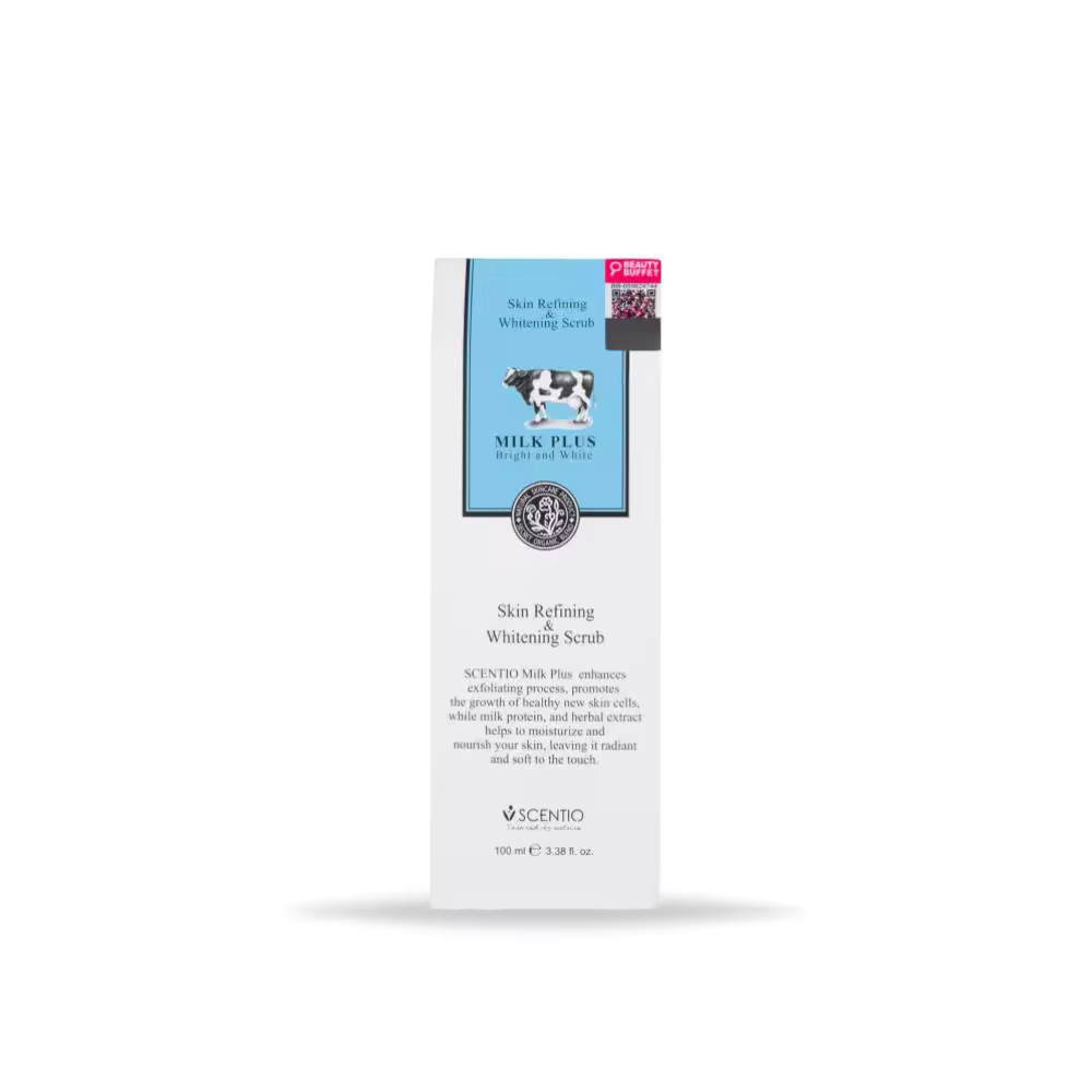 SCENTIO MILK PLUS SKIN REFINING & WHITENING SCRUB (100 ML) ORIGINAL FROM THAILAND