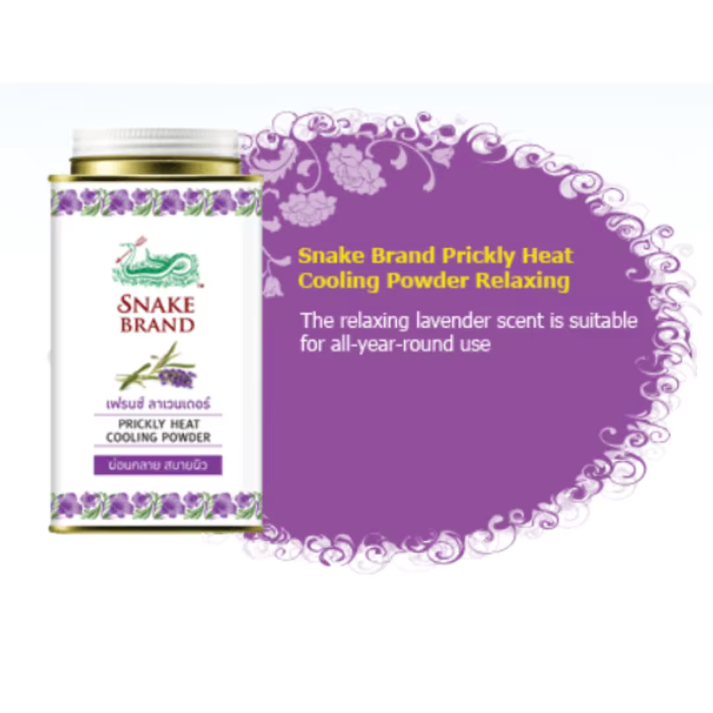 Snake Brand Prickly Heat Cooling Powder Relaxing 140g. / 280g Original From Thailand