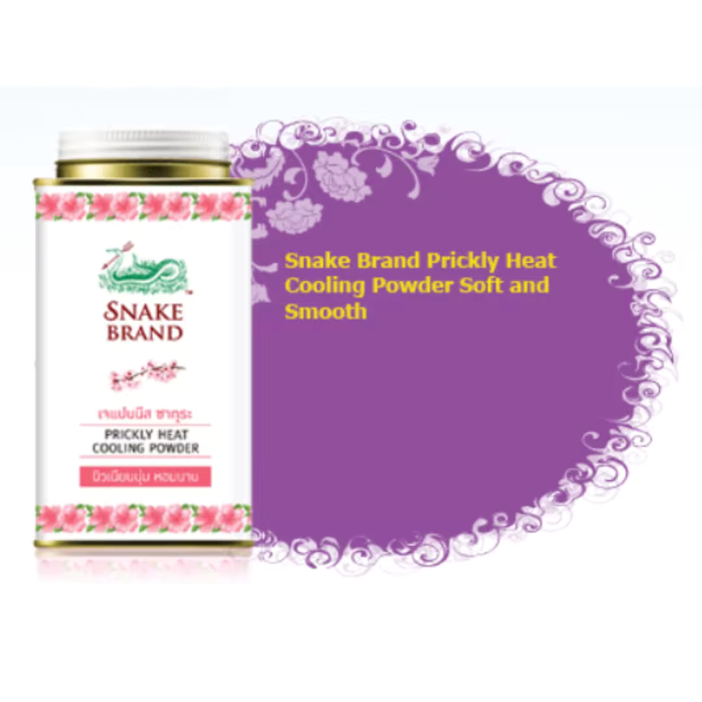 Snake Brand Prickly Heat Lavender Powder Soft and Smooth 140g. / 280g Original From Thailand