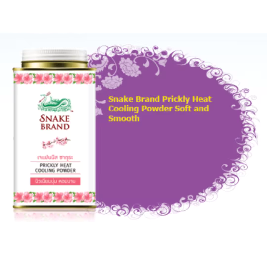 Snake Brand Prickly Heat Lavender Powder Soft and Smooth 140g. / 280g Original From Thailand