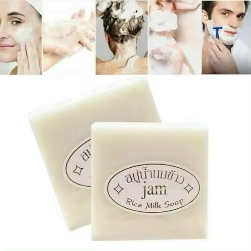 Thailand JAM Rice Milk Soap 65g Original Thailand Handmade Rice Milk whitening goat milk soap rice soap for face acne