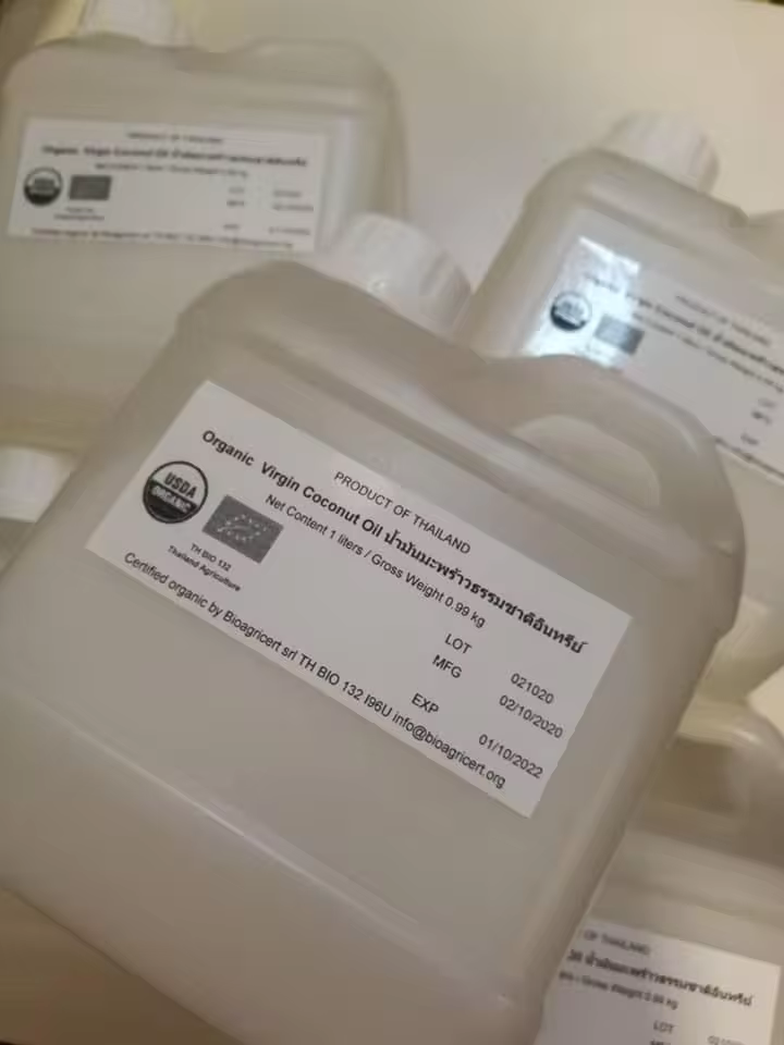 Thailand cold press organic extra virgin coconut oil bulk