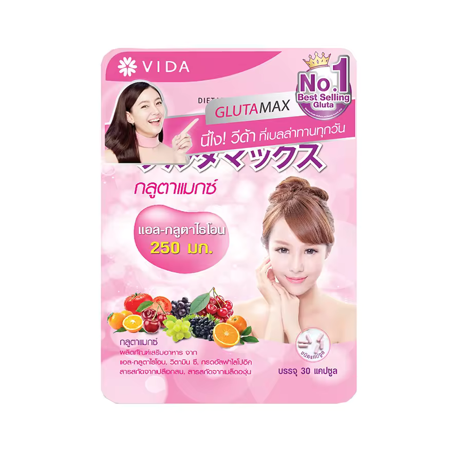 VIDA Glutamax 30 capsules White and bright skin, reduce blemishes, freckles, dark spots.