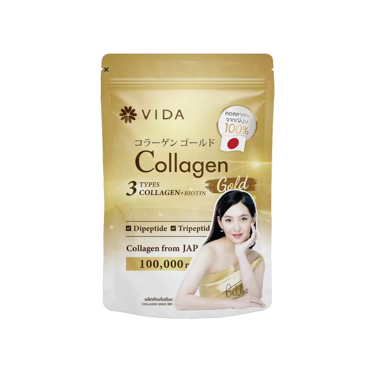 VIDA collagen Gold 100 g. 1 carton = 60 Sachets ( 1 Sachets = 100g.) Including 3 types of collagen