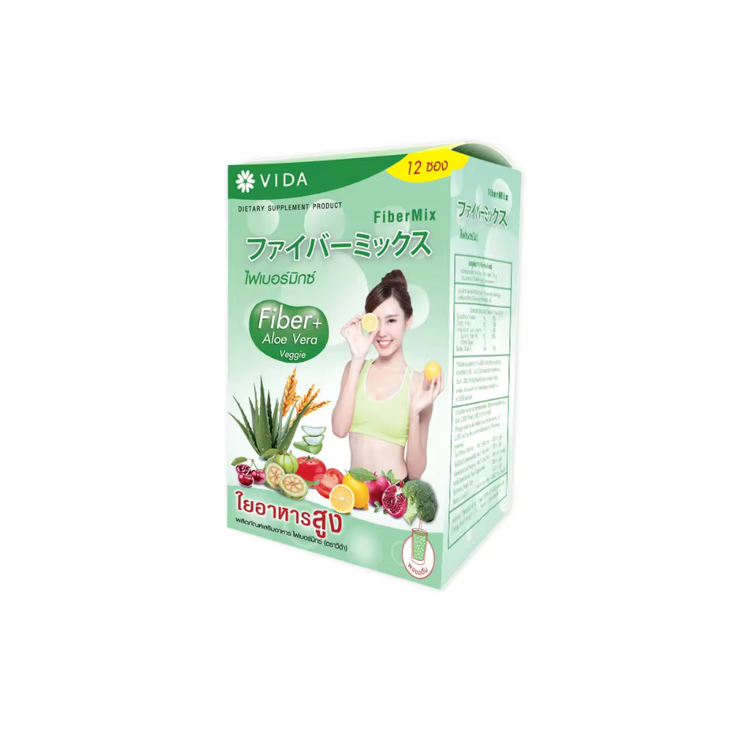 VIDA fiber mix 1 carton= 60 boxes ( 1 box =12 Sachets ) bright beautiful skin Helps the body absorb various skin care