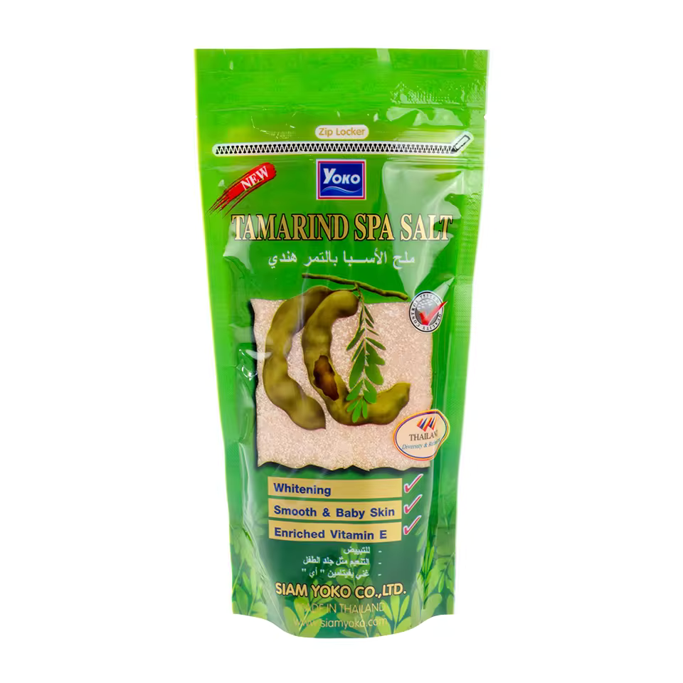Yoko Tamarind Spa Salt Lightening Smooth and Baby Skin Enriched Vitamin E 300 g. ORIGINAL FROM THAILAND